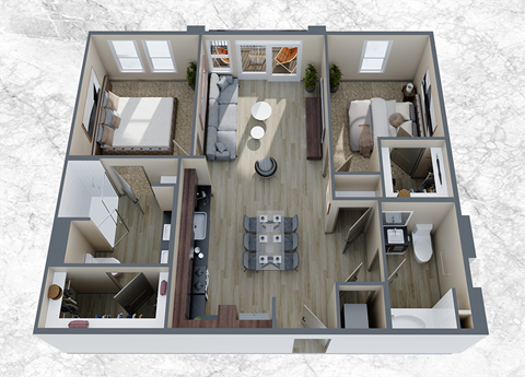 Two BedroomTwo Bathroom